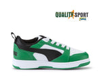 Puma Rebound V6 Bianco Verde Nero Scarpe Bambino Sportive Sneakers 396742 05