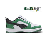 Puma Rebound V6 Lo Bianco Nero Verde Scarpe Ragazzo Sportive Sneakers 393833 05