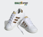Adidas Grand Court 2 Bianco Oro Scarpe Shoes Donna Sportive Sneakers GY2578