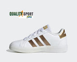 Adidas Grand Court 2 Bianco Oro Scarpe Shoes Donna Sportive Sneakers GY2578