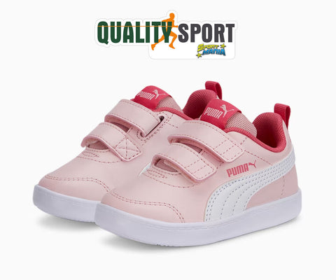 Puma Courtflex AC Rosa Bianco Scarpe Infant Bambina Sportive Sneakers 371544 25