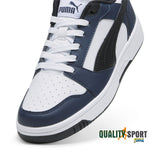 Puma Rebound V6 Lo Bianco Nero Blu Scarpe Ragazzo Sportive Sneakers 393833 12