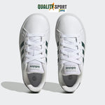 Adidas Grand Court 2.0 Bianco Verde Scarpe Bambino Sportive Sneakers IG4830