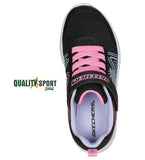 Skechers Microspec Swirl Nero Scarpe Bambina Sportive Sneakers 303535L BKMT