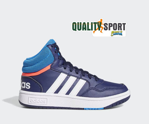 Adidas Hoops 3.0 Mid Blu Bianco Scarpe Shoes Bambino Sportive Sneakers GW0400