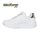 Skechers Uno Lite Metallic Bianco Scarpe Donna Bambina Sneakers 310384L WHT