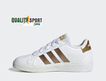 Adidas Grand Court Bianco Oro Scarpe Shoes Donna Sportive Sneakers GY2578