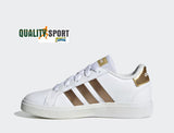 Adidas Grand Court Bianco Oro Scarpe Shoes Donna Sportive Sneakers GY2578