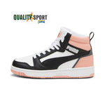 Puma Rebound Mid Bianco Nero Rosa Scarpe Shoes Donna Sportive Sneakers 393831 07