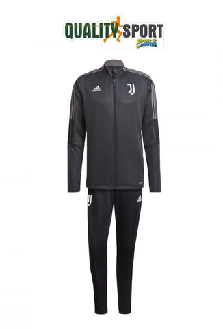 Adidas Juventus Tuta Uomo Ufficiale Originale Nero Grigio GR2966 2021-2022