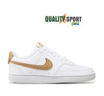 Nike Court Vision Bianco Oro Scarpe Shoes Donna Sportive Sneakers DH3158 105