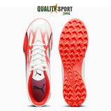 Puma Ultra Play TT Bianco Rosso Scarpe Uomo Sportive Calcetto Soccer 107528 01