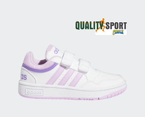 Adidas Hoops 3.0 Bianco Viola Rosa Scarpe Bambina Sportive Sneakers IF5319