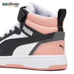 Puma Rebound Mid Bianco Rosa Nero Scarpe Bambina Sportive Sneakers 393832 07