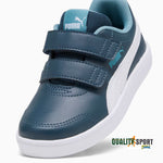 Puma Courtflex Blu Bianco Scarpe Shoes Bambino Sportive Sneakers 371543 30