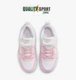 Nike Court Borough Bianco Rosa Scarpe Bambina Sportive Sneakers DV5457 105