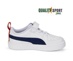 Puma Rickie AC Bianco Blu Scarpe Infant Bambino Sportive Sneakers 384314 09