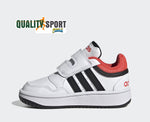 Adidas Hoops Bianco Nero Scarpe Shoes Infant Bambino Sportive Sneakers H03860