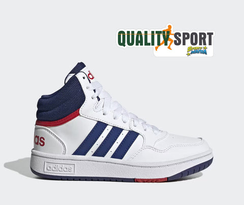 Adidas Hoops 3.0 Mid Bianco Royal Scarpe Shoes Bambino Sportive Sneakers GZ9647