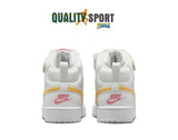 Nike Court Borough Mid Bianco Giallo Scarpe Donna Sportive Sneakers CD7782 112