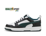 Puma Rebound V6 Lo Bianco Nero Verde Scarpe Ragazzo Sportive Sneakers 393833 15