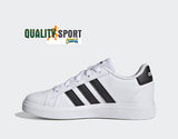 Adidas Grand Court 2.0 Bianco Nero Scarpe Bambina Sportive Sneakers GW6511