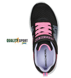 Skechers Microspec Swirl Nero Scarpe Bambina Sportive Running 303535L BKMT