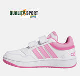 Adidas Hoops 3.0 Bianco Rosa Scarpe Bambina Sportive Sneakers IG6105