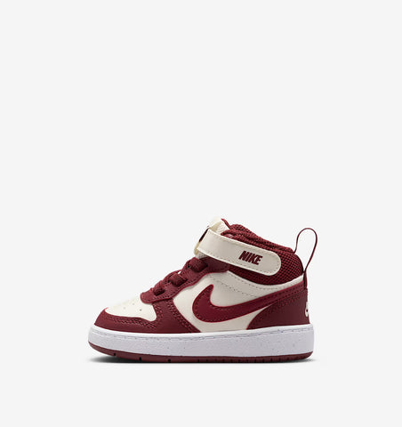 Nike Court Borough Mid 2 Bianco Bordeaux Scarpe Bambino Infant Sneaker CD7784 013
