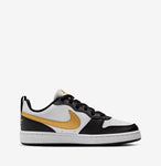 Nike Court Borough Nero Bianco Oro Scarpe Ragazzo Sportive Sneakers DV5456 008