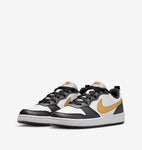 Nike Court Borough Nero Bianco Oro Scarpe Ragazzo Sportive Sneakers DV5456 008