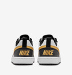 Nike Court Borough Nero Bianco Oro Scarpe Ragazzo Sportive Sneakers DV5456 008