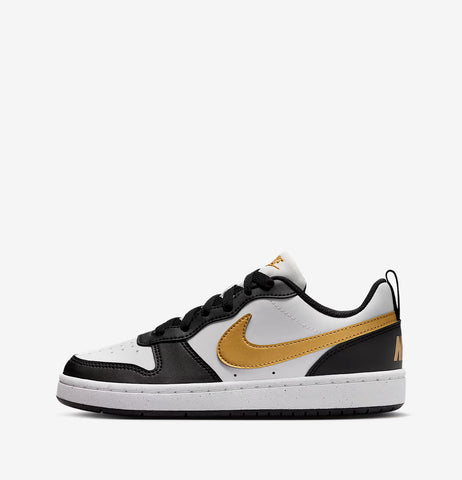 Nike Court Borough Nero Bianco Oro Scarpe Ragazzo Sportive Sneakers DV5456 008
