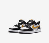 Nike Court Borough Nero Bianco Oro Scarpe Bambino Sportive Sneakers DV5457 008