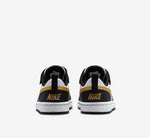 Nike Court Borough Nero Bianco Oro Scarpe Bambino Sportive Sneakers DV5457 008