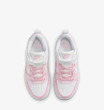 Nike Court Borough Bianco Rosa Scarpe Bambina Sportive Sneakers DV5457 105