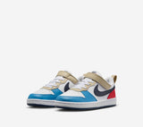 Nike Court Borough Bianco Blu Rosso Scarpe Bambino Sportive Sneakers DV5457 124