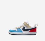 Nike Court Borough Bianco Blu Rosso Scarpe Bambino Sportive Sneakers DV5457 124