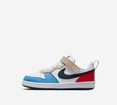 Nike Court Borough Bianco Blu Rosso Scarpe Bambino Sportive Sneakers DV5457 124