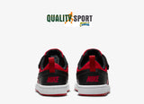 Nike Court Borough Nero Rosso Scarpe Bambino Sportive Sneakers DV5457 600