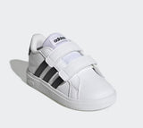 Adidas Grand Court 2 Bianco Nero Scarpe Infant Bambino Sportive Sneakers GW6527