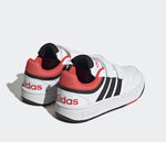 Adidas Hoops 3.0 Bianco Nero Rosso Scarpe Bambino Sportive Sneakers H03863