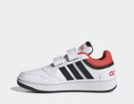 Adidas Hoops 3.0 Bianco Nero Rosso Scarpe Bambino Sportive Sneakers H03863