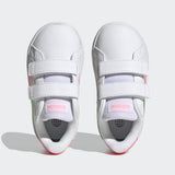 Adidas Grand Court 2 Bianco Rosa Scarpe Infant Bambina Sportive Sneakers JQ8917