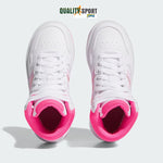 Adidas Hoops 3.0 Mid Bianco Rosa Fucsia Scarpe Shoes Bambina Sportive Sneakers IF2722