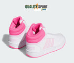 Adidas Hoops 3.0 Mid Bianco Rosa Fucsia Scarpe Shoes Bambina Sportive Sneakers IF2722