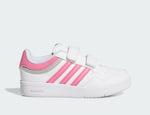 Adidas Hoops 4.0 Bianco Rosa Scarpe Bambina Sportive Sneakers JI0907