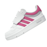 Adidas Hoops 4 Bianco Rosa Scarpe Infant Bambina Sportive Sneakers JI0910