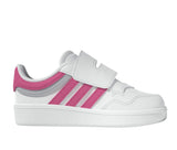 Adidas Hoops 4 Bianco Rosa Scarpe Infant Bambina Sportive Sneakers JI0910