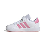 Adidas Grand Court 2 Bianco Rosa Scarpe Bambino Sportive Sneakers JQ8002